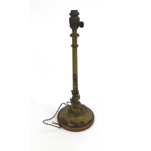 125 - Green chinoiserie painted table lamp