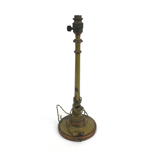 125 - Green chinoiserie painted table lamp