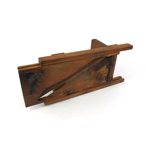 198 - Walnut bread cutter with metal blade