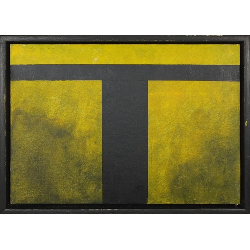 888 - Acrylic onto canvas board abstract composition, inscribed and labelled verso, 'Colin McCahon 1978 Tr... 