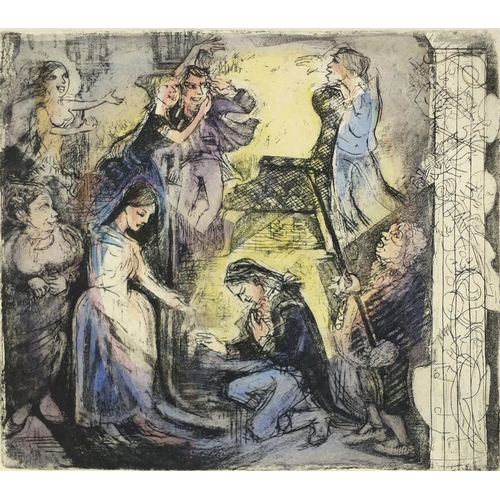 996 - Joyce Marriott '92 - Pencil signed coloured aquatint, marriage of migaro, titled to the margin, labe... 