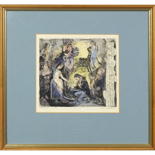 996 - Joyce Marriott '92 - Pencil signed coloured aquatint, marriage of migaro, titled to the margin, labe... 