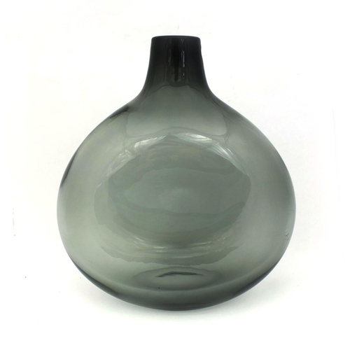 594 - Smokey grey art glass vase, 32cm high