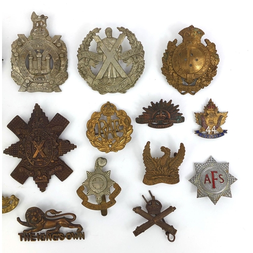 281 - British Military interest Cap badges including The Kings Own, The Royal Sussex Regiment and The Roya... 