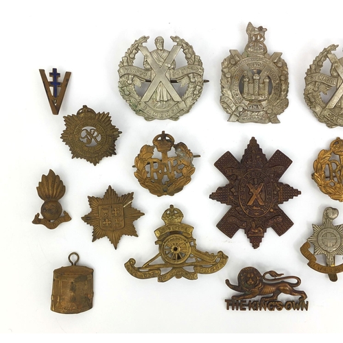 281 - British Military interest Cap badges including The Kings Own, The Royal Sussex Regiment and The Roya... 