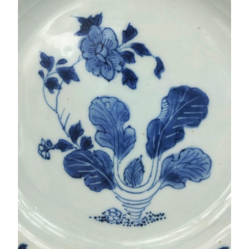 408 - 18th century Chinese blue and white porcelain plate together with a Chinese blue and white Spill vas... 