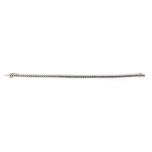 771 - 18ct white gold diamond bracelet set with sixty one diamonds, 18cm long, approximate weight 14.8g