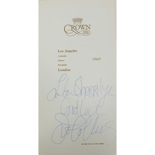 162 - Collection of signed menus from the British Airways including examples signed by Status Quo, Harry S... 