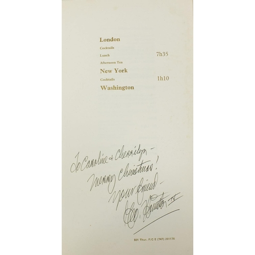 162 - Collection of signed menus from the British Airways including examples signed by Status Quo, Harry S... 