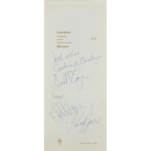 162 - Collection of signed menus from the British Airways including examples signed by Status Quo, Harry S... 