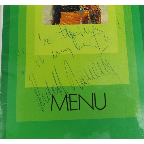 162 - Collection of signed menus from the British Airways including examples signed by Status Quo, Harry S... 