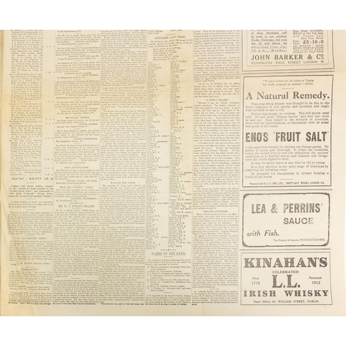 193 - Daily Telegraph dated Saturday April 20th 1912, referring to the tragedy of the Titanic 'An Epic of ... 