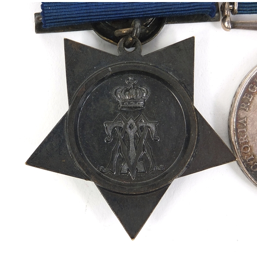 264 - British military interest Victorian medal group comprising the Khedives Star 1884-6 and Egypt medal ... 