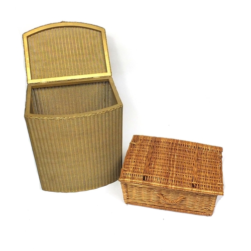 77 - Lusty Lloyd Loom laundry basket and a wicker picnic hamper