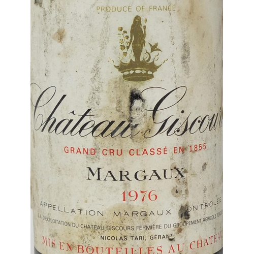 92 - Two 73cl bottles of 1976 Chatuea Giscours Margaux Grande Vin red wine