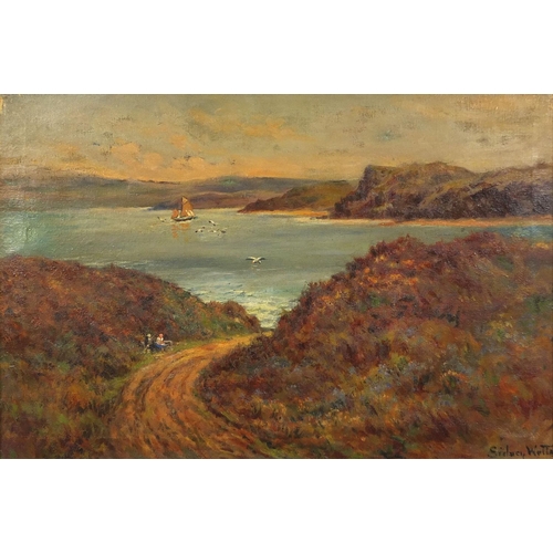 1021 - Sidney Watts - Pair of oil onto canvases, The Gimlett Rock and The Kyles of Eute, Scotland, both tit... 