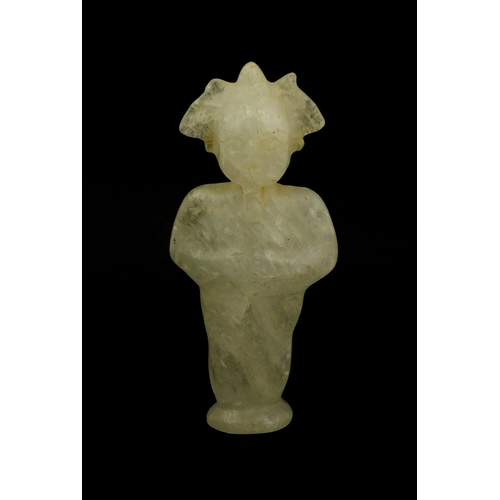 526 - Carved crystal mythical figure, 10.5cm high