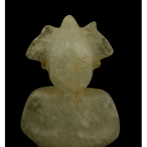 526 - Carved crystal mythical figure, 10.5cm high