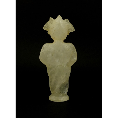 526 - Carved crystal mythical figure, 10.5cm high