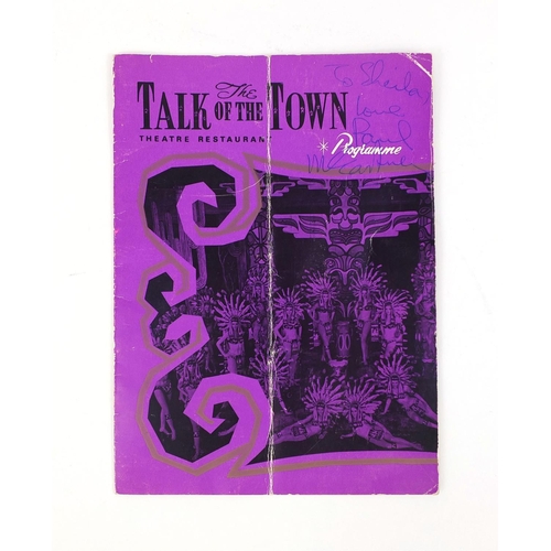 148 - Paul McCartney of the Beatles signed The Talk of the Town Theatre programme, with personal inscripti... 