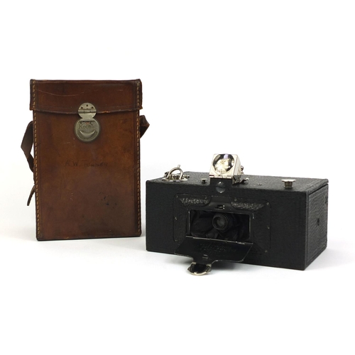 136 - Kodak No.1 Panoram model D camera, No.19116, together with leather carrying case, 19cm high