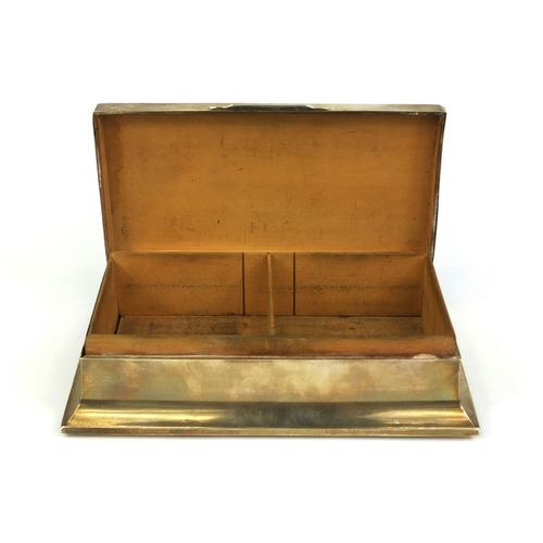 292 - Military interest Walker & Hall silver cigarette case, the hinged lid engraved Captain I Hope R.A. f... 