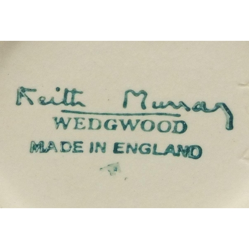 600 - Keith Murray for Wedgwood cream pottery flared vase, factory marks and impressed No. to the base, 18... 