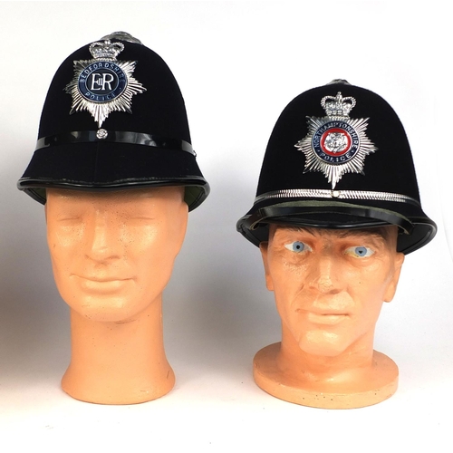 330 - Group of four vintage police Rose top helmets, comprising Gloucestershire Constabulary, Northamptons... 