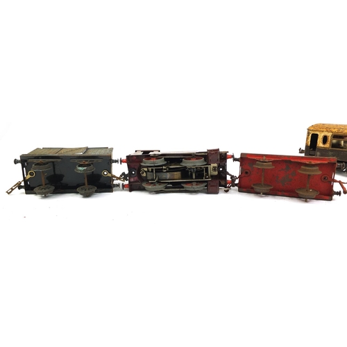 2345 - Group of Hornby O gauge tinplate railway including locomotive LMS 2115 and a Shell tender, the large... 