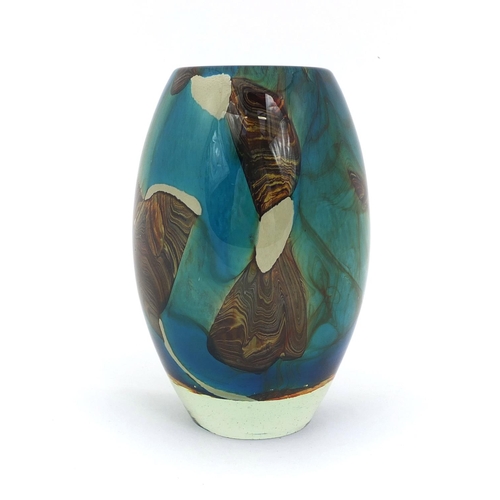 2234 - Mdina glass vase, etched marks to the base, 15cm high