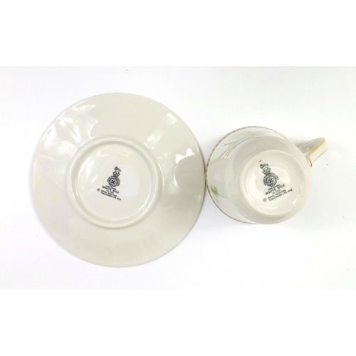 2164 - Royal Doulton White Nile pattern six place tea/dinner service, including a tepot and two lidded ture... 