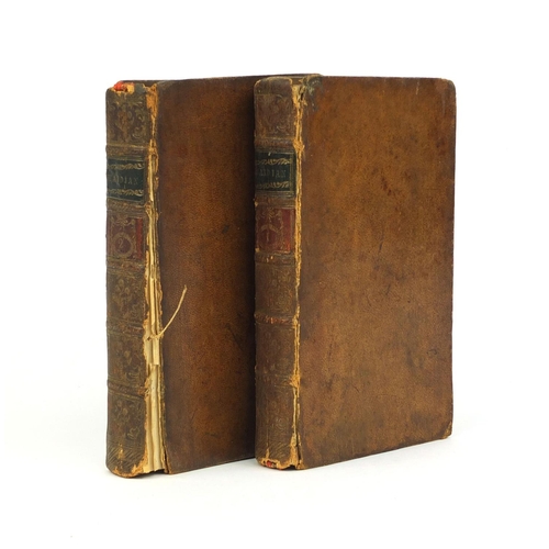 187 - The Guardian by Sir Richard Steel - Two leather bound hardback books, Volume The First and Volume Th... 