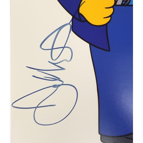 157 - Group of three Simpsons autographed prints together with a sketch of Comic Book Guy, signed by the v... 