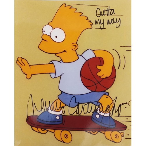 157 - Group of three Simpsons autographed prints together with a sketch of Comic Book Guy, signed by the v... 