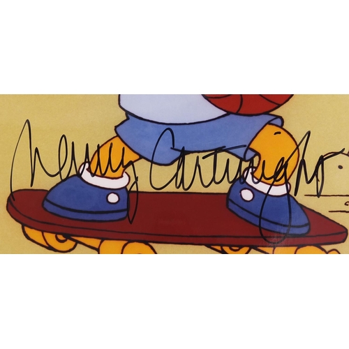 157 - Group of three Simpsons autographed prints together with a sketch of Comic Book Guy, signed by the v... 