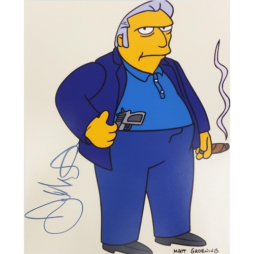 157 - Group of three Simpsons autographed prints together with a sketch of Comic Book Guy, signed by the v... 