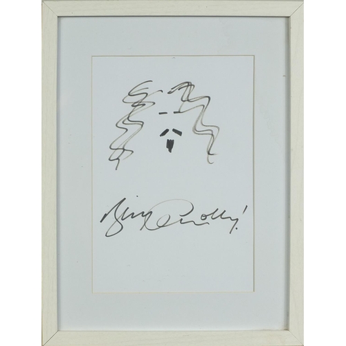 150 - Billy Connolly signed ink self portrait, (PROVENANCE: Obtained by the vendor in Edinburgh in 2010), ... 