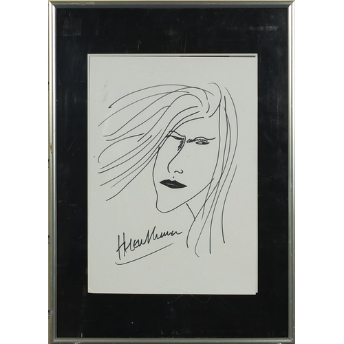 149 - Dame Helen Mirren signed ink self portrait, (PROVENANCE: Obtained by the vendor direct from her US a... 