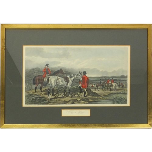 207 - Set of four C.R. Stock coloured engravings of huntsmen on horseback, each 35cm x 21cm excluding the ... 