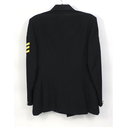 610 - Military interest jacket with cloth patches and Naval buttons