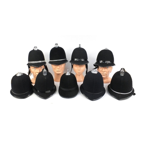 609 - Group of unnamed police helmets including High Combe and Balltop examples