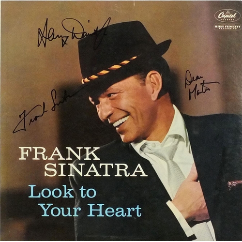 146 - Look To The Heart record sleeve, signed by The Rat Pack Frank Sinatra, Sammy Davies JR and Dean Mart... 