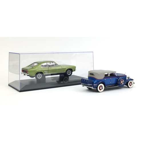 2331 - Two die cast model vehicles comprising a Minichamps 1969-74, Ford Capri 1:18 scale and a Franklin Mi... 