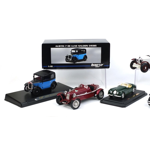 2332 - Group of die cast model vehicles including a boxed Austin 7 Deluxe Luxe Saloon 1932, Road Tuff and B... 