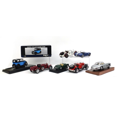 2332 - Group of die cast model vehicles including a boxed Austin 7 Deluxe Luxe Saloon 1932, Road Tuff and B... 