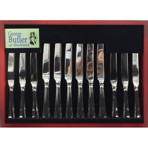 2125 - George Butler of Sheffield six place canteen of stainless steel cutlery