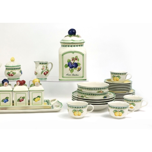 2143 - Collection of Villeroy and Boch French garden fluorescence patterned tea/dinnerware, including a lid... 