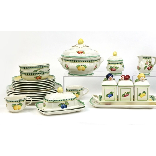 2143 - Collection of Villeroy and Boch French garden fluorescence patterned tea/dinnerware, including a lid... 