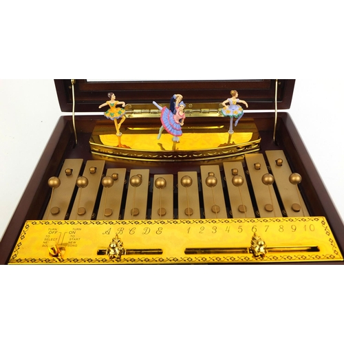 2387 - Boxed gold label collection xylophonium, with animation musical box, 13cm high x 28cm wide x 22cm de... 