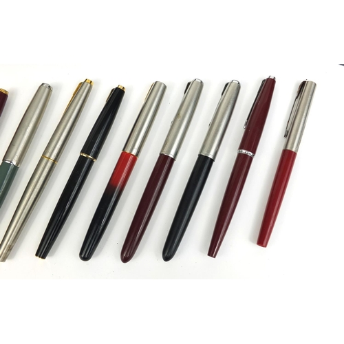 74 - Collection of Parker fountain pens and propelling pencils including boxed examples and models Fronti... 